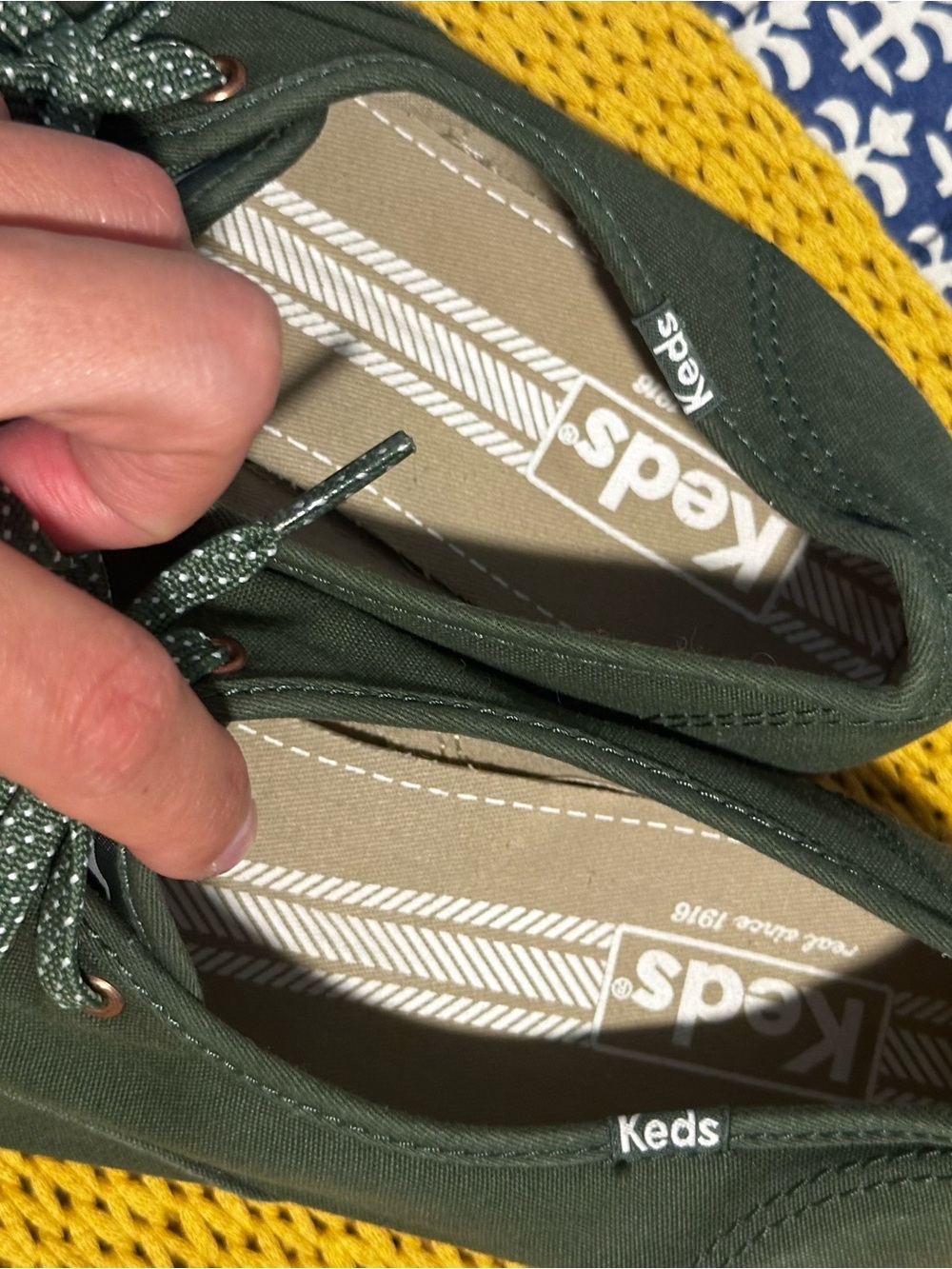 Keds Olive Canvas Lace-Up Sneakers - Picture 5 of 7